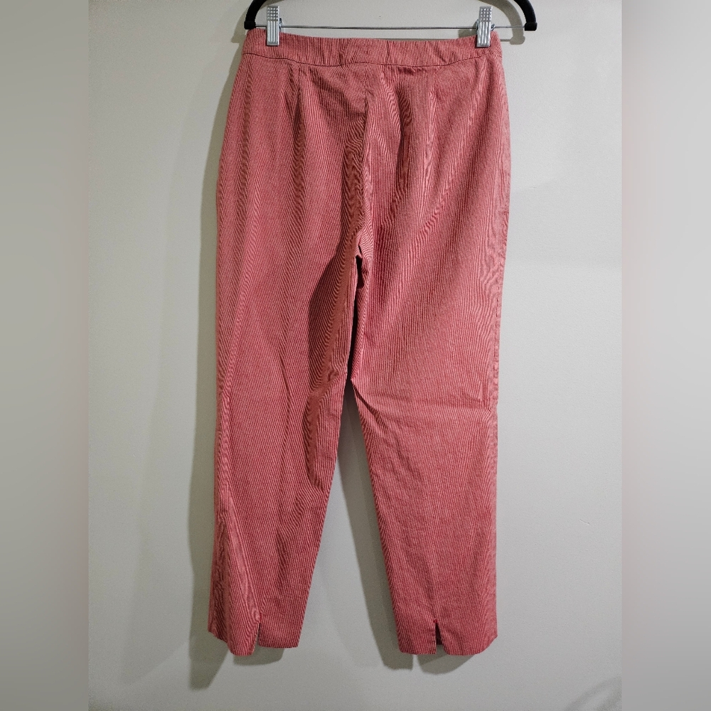 Piazza Sempione Italy Red Pinstripe Cropped Trouser Pants Cotton - Picture 3 of 6
